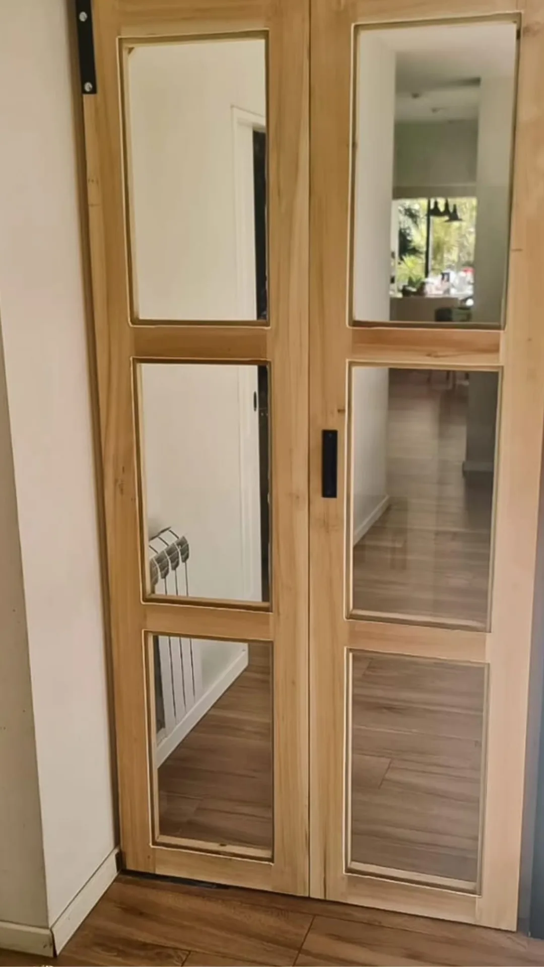 Wood-frame glass doors